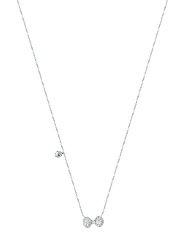 TOMEI Sweet Bow Tie Diamond Necklace, White Gold 375
