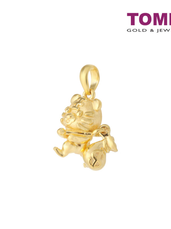 TOMEI Tiger And Money Bag Pendant, Yellow Gold 916