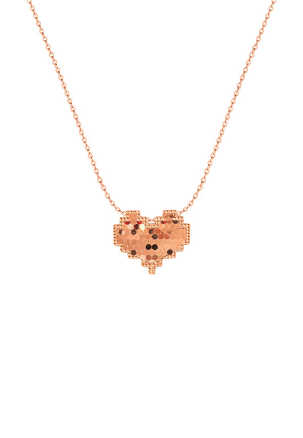 TOMEI Rouge Collection Heart Necklace, Rose Gold 750