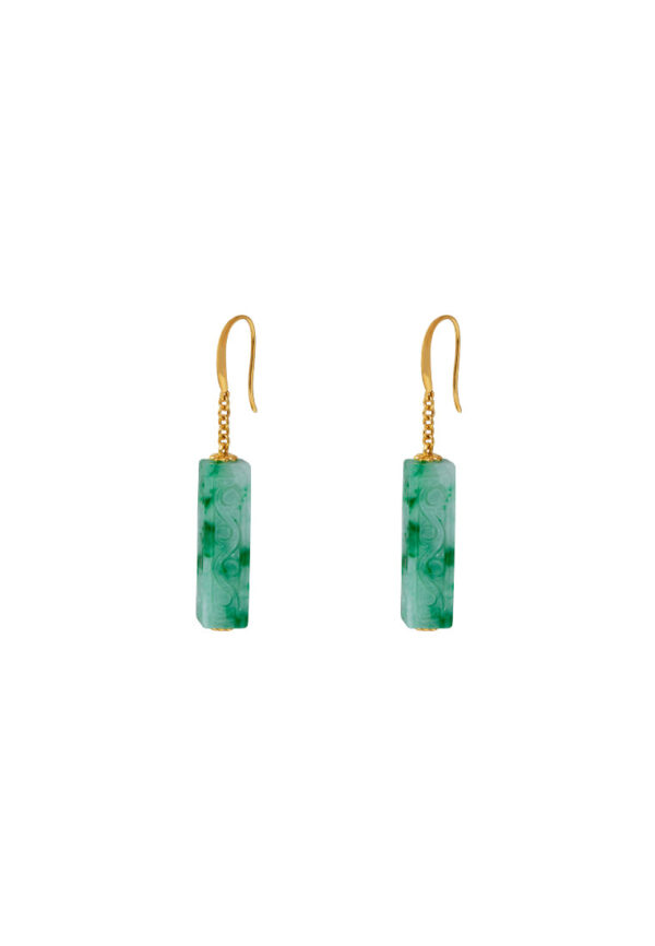 TOMEI Jade Lantern Earrings, Yellow Gold 750