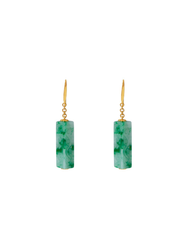 TOMEI Jade Lantern Earrings, Yellow Gold 750