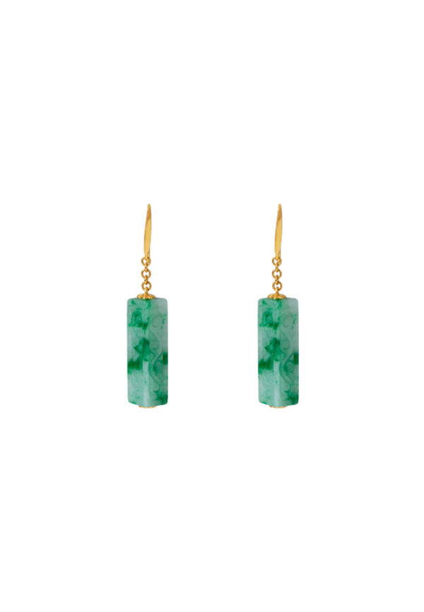 TOMEI Jade Lantern Earrings, Yellow Gold 750