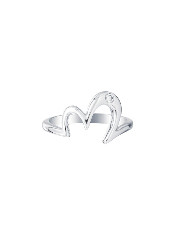 TOMEI Wavy Diamond Ring, White Gold 375