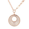 TOMEI Rouge Collection, Nacre Dwi-side Circle Necklace, Rose Gold 750