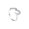 TOMEI Wavy Diamond Ring, White Gold 375