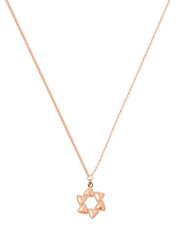 TOMEI Rouge Collection Six Leaves Necklace, Rose Gold 750