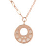 TOMEI Rouge Collection, Nacre Dwi-side Circle Necklace, Rose Gold 750