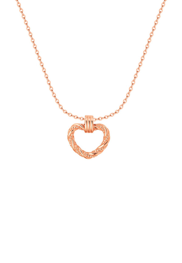 TOMEI Rouge Collection Heart Necklace, Rose Gold 750