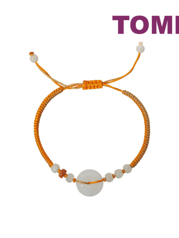 TOMEI [Online Exclusive] Natural Ping-An-Kou Jade with Yellow Rope Bracelet