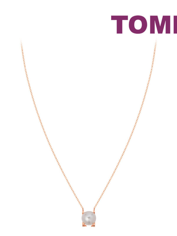 TOMEI Rouge Collection Solitaire Pearl Necklace, Rose Gold 750