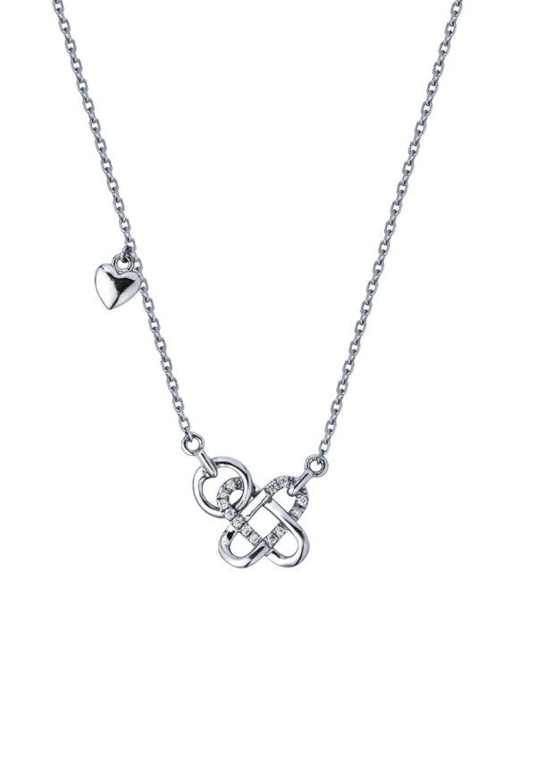 TOMEI The Knot Diamond Necklace, White Gold 375