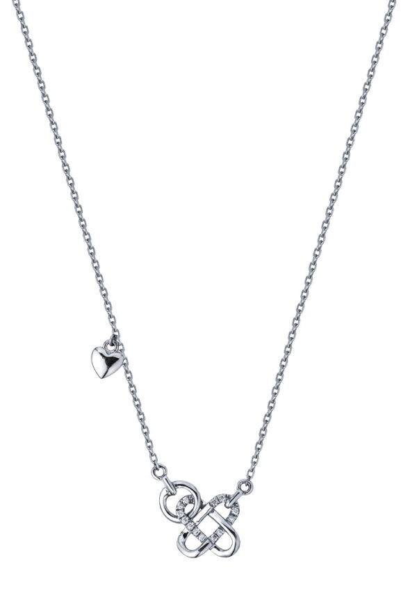 TOMEI The Knot Diamond Necklace, White Gold 375