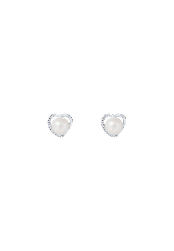 TOMEI Pearl Diamond Earrings, White Gold 585