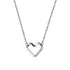 TOMEI Wave-Inspired Heart Shaped Necklace, White Gold 585