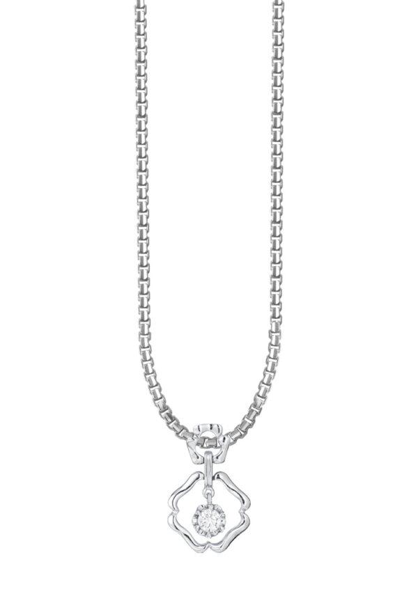 TOMEI Spiritual Flower Diamond Pendant, White Gold 375