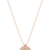 TOMEI Rouge Collection, Nacre Heart in Circle Necklace, Rose Gold 750
