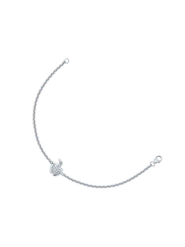 TOMEI Twinkling Apple Diamond Bracelet, White Gold 750