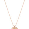 TOMEI Rouge Collection, Nacre Heart in Circle Necklace, Rose Gold 750
