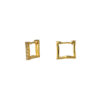 TOMEI Square Loop Earrings, Yellow Gold 375