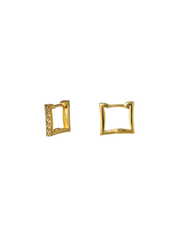 TOMEI Square Loop Earrings, Yellow Gold 375