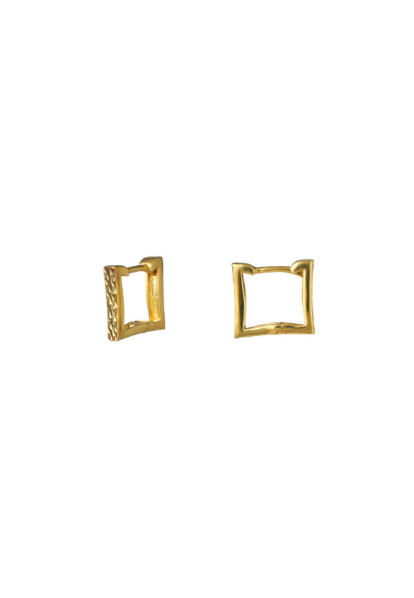 TOMEI Square Loop Earrings, Yellow Gold 375