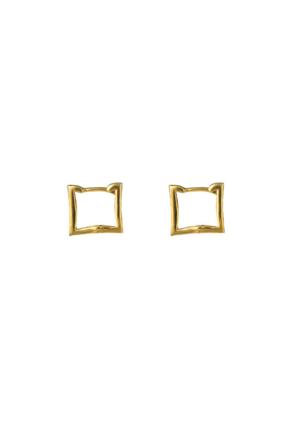 TOMEI Square Loop Earrings, Yellow Gold 375