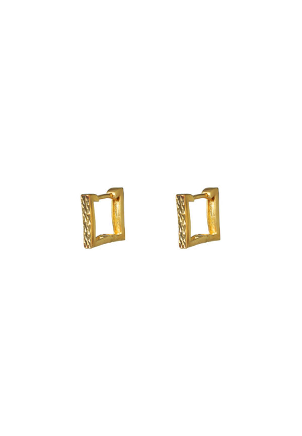 TOMEI Square Loop Earrings, Yellow Gold 375