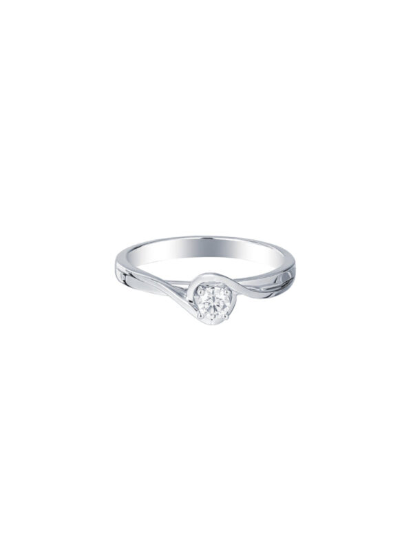 TOMEI Solitaire Ring, Diamond White Gold 585