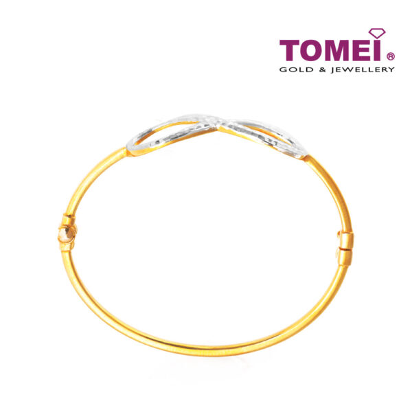TOMEI Ribband in Infinite Glitter Bangle, Yellow Gold 916 (9L-BK1333-2C)
