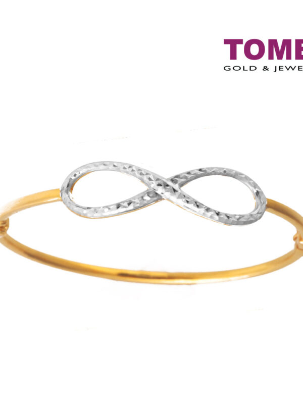 TOMEI Ribband in Infinite Glitter Bangle, Yellow Gold 916 (9L-BK1333-2C)