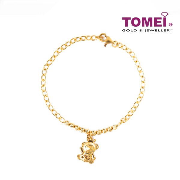 TOMEI Route of Teddy Jollity Bracelet, Yellow Gold 916