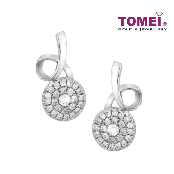 TOMEI Rebecca Earrings, Diamond White Gold 375 (E1191)