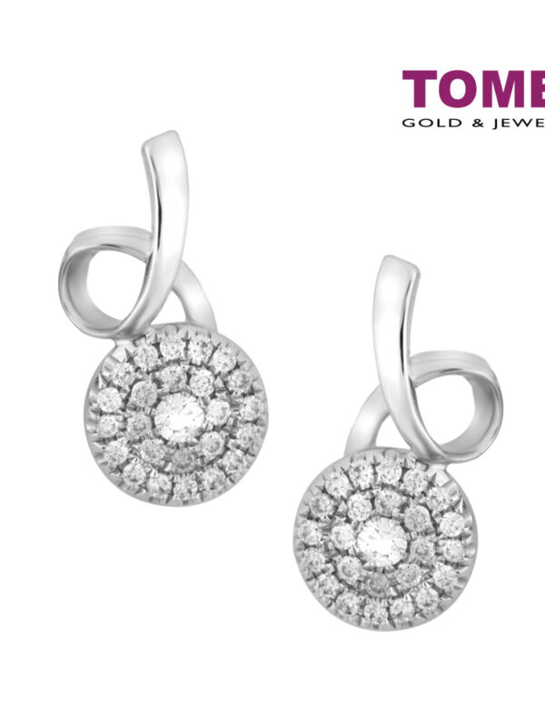 TOMEI Rebecca Earrings, Diamond White Gold 375 (E1191)
