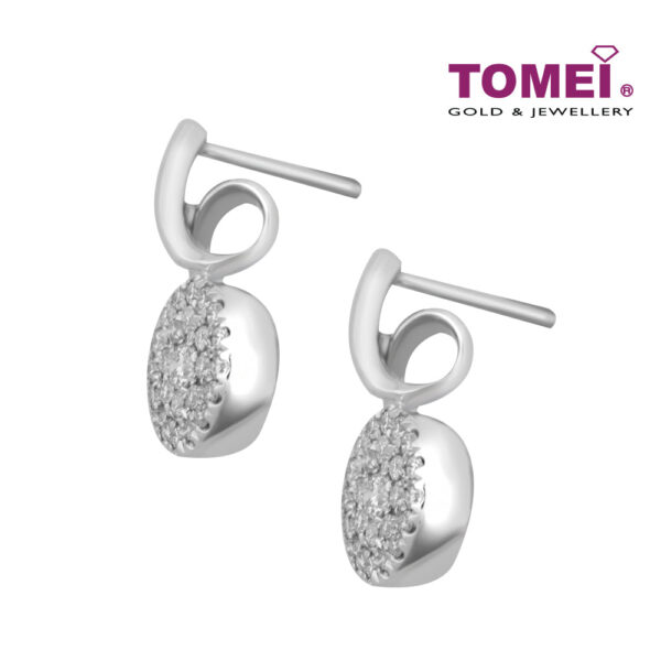 TOMEI Rebecca Earrings, Diamond White Gold 375 (E1191)