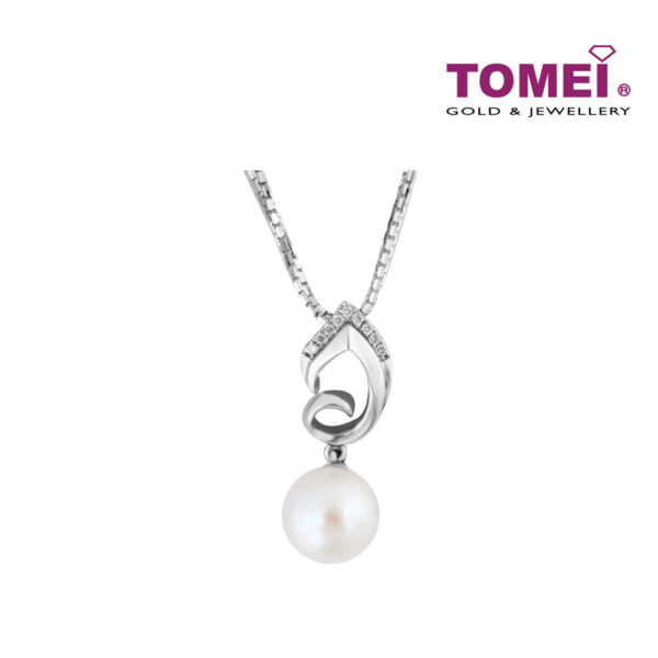 TOMEI Subtly Sensationally Stylish Pendant Set, Pearl White Gold 585 (P4010)