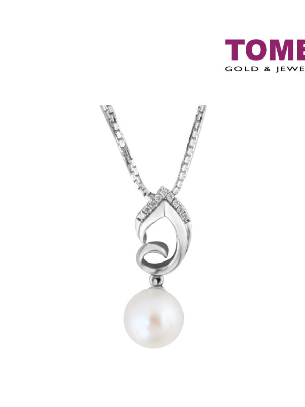 TOMEI Subtly Sensationally Stylish Pendant Set, Pearl White Gold 585 (P4010)
