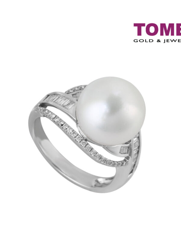 TOMEI Ring, Diamond Pearl White Gold 750 (R1041-14)