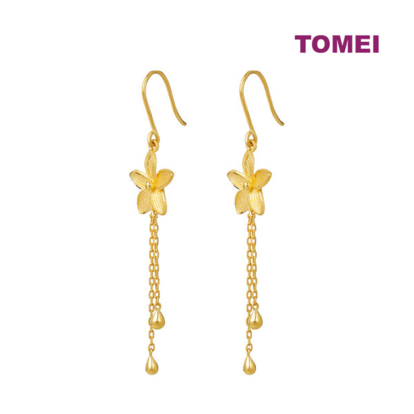 TOMEI X XIFU ???? Flower Earrings, Yellow Gold 999