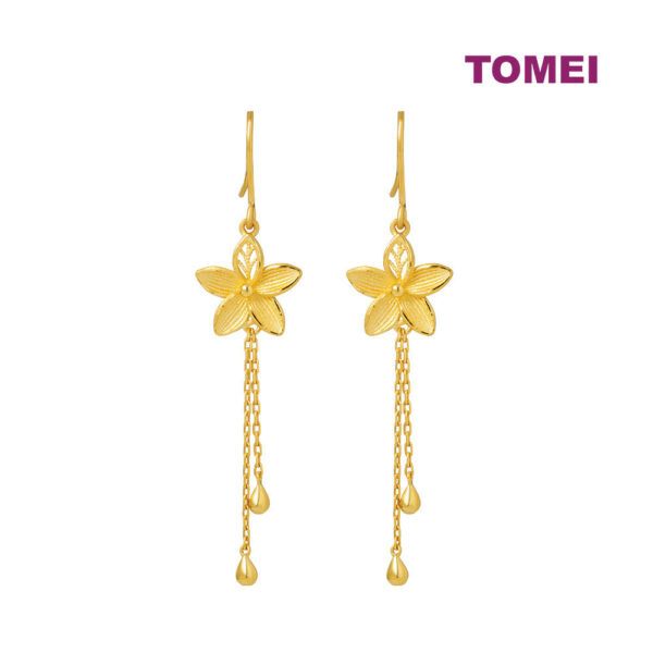 TOMEI X XIFU ???? Flower Earrings, Yellow Gold 999