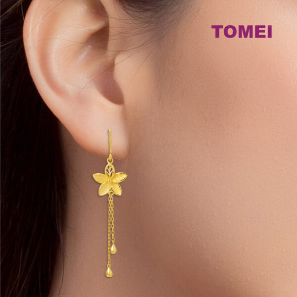 TOMEI X XIFU ???? Flower Earrings, Yellow Gold 999