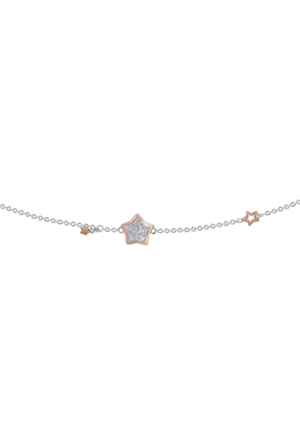 TOMEI Aurora Bloom Diamond Bracelet, White+Rose Gold 585