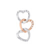 TOMEI Triple Linked Hearts Pendant Set, White Gold