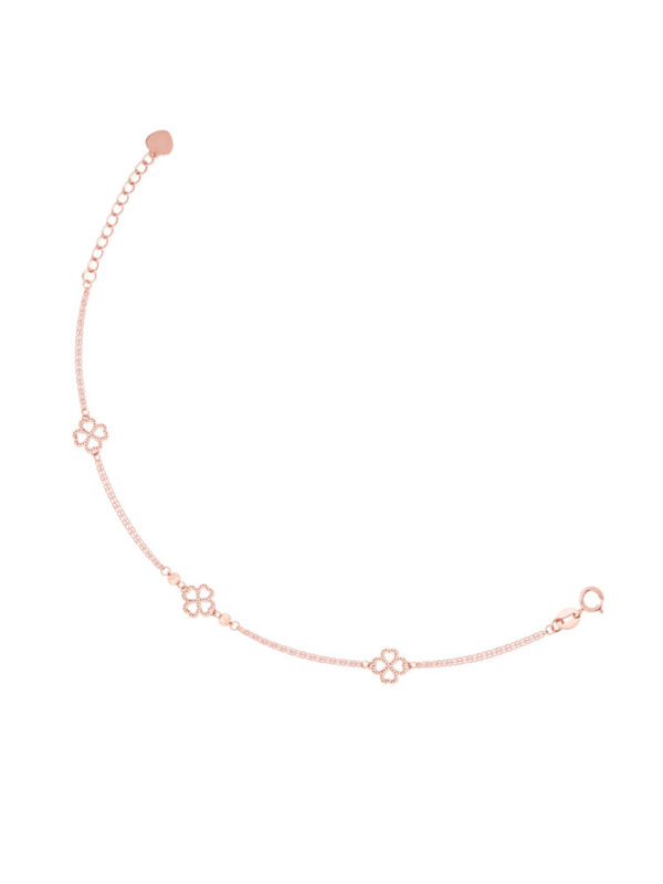 TOMEI Rouge Collection Triple Clover Bracelet, Rose Gold 750