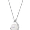 TOMEI Pearl Pendant Set, White Gold 585