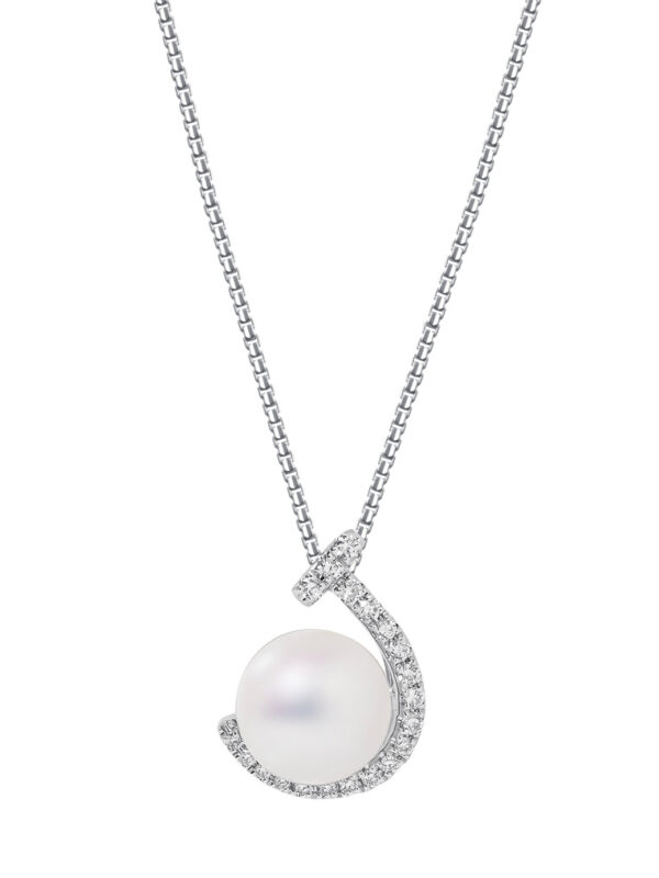 TOMEI Pearl Pendant Set, White Gold 585