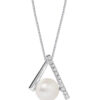TOMEI Pearl Pendant Set, White Gold 585
