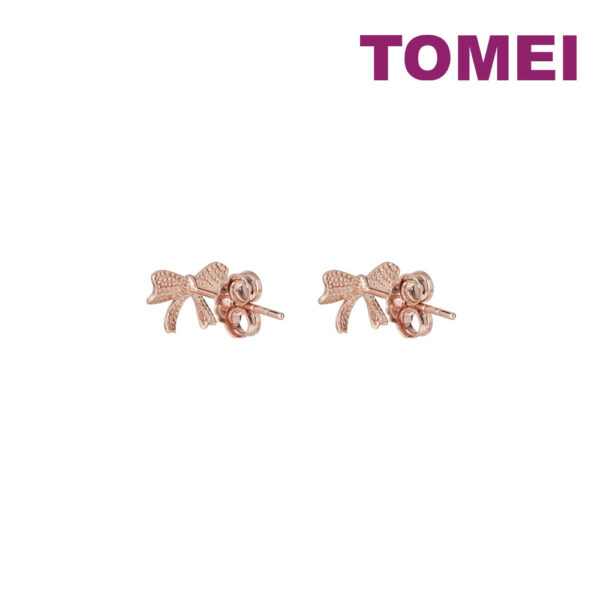 TOMEI Rouge Collection Ribbon Earrings, Rose Gold 750