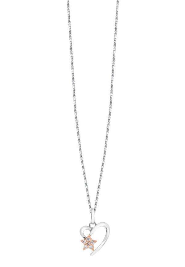 TOMEI Starlight Symphony Diamond Pendant Set, White+Rose Gold 585