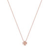 TOMEI Rouge Collection Four Leaves Clover Necklace, Rose Gold 750