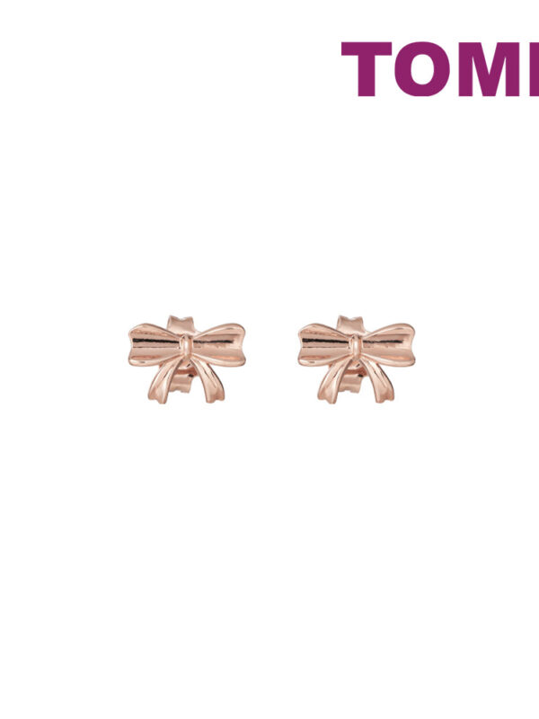 TOMEI Rouge Collection Ribbon Earrings, Rose Gold 750